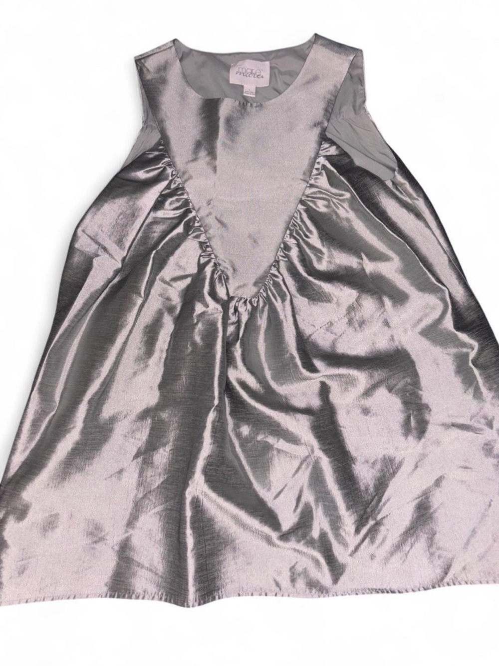 Metallic Silver Mini Dress for Girls